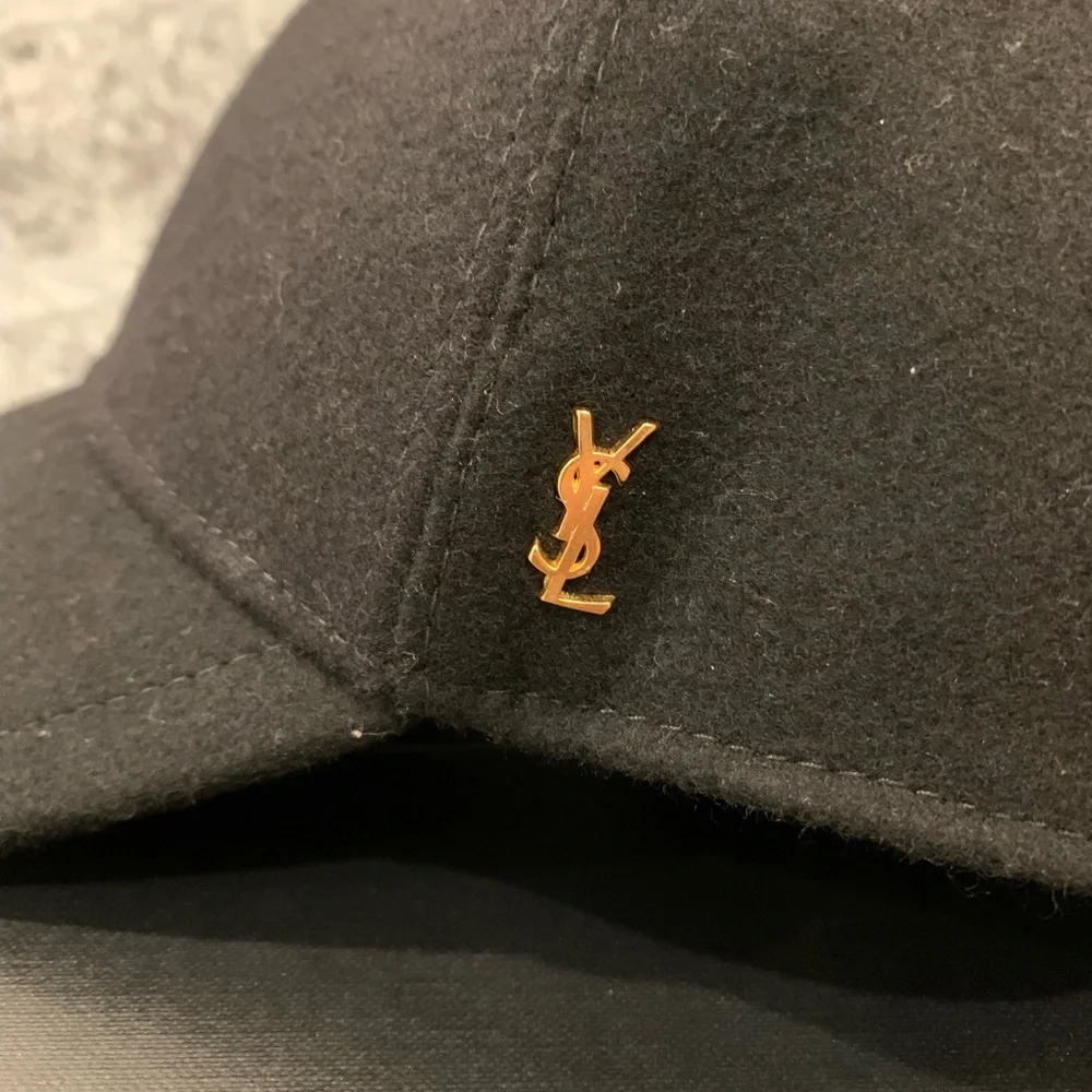 YSL black felt Cassandre baseball cap sz 57. Sold out online. - Picture 2 of 8